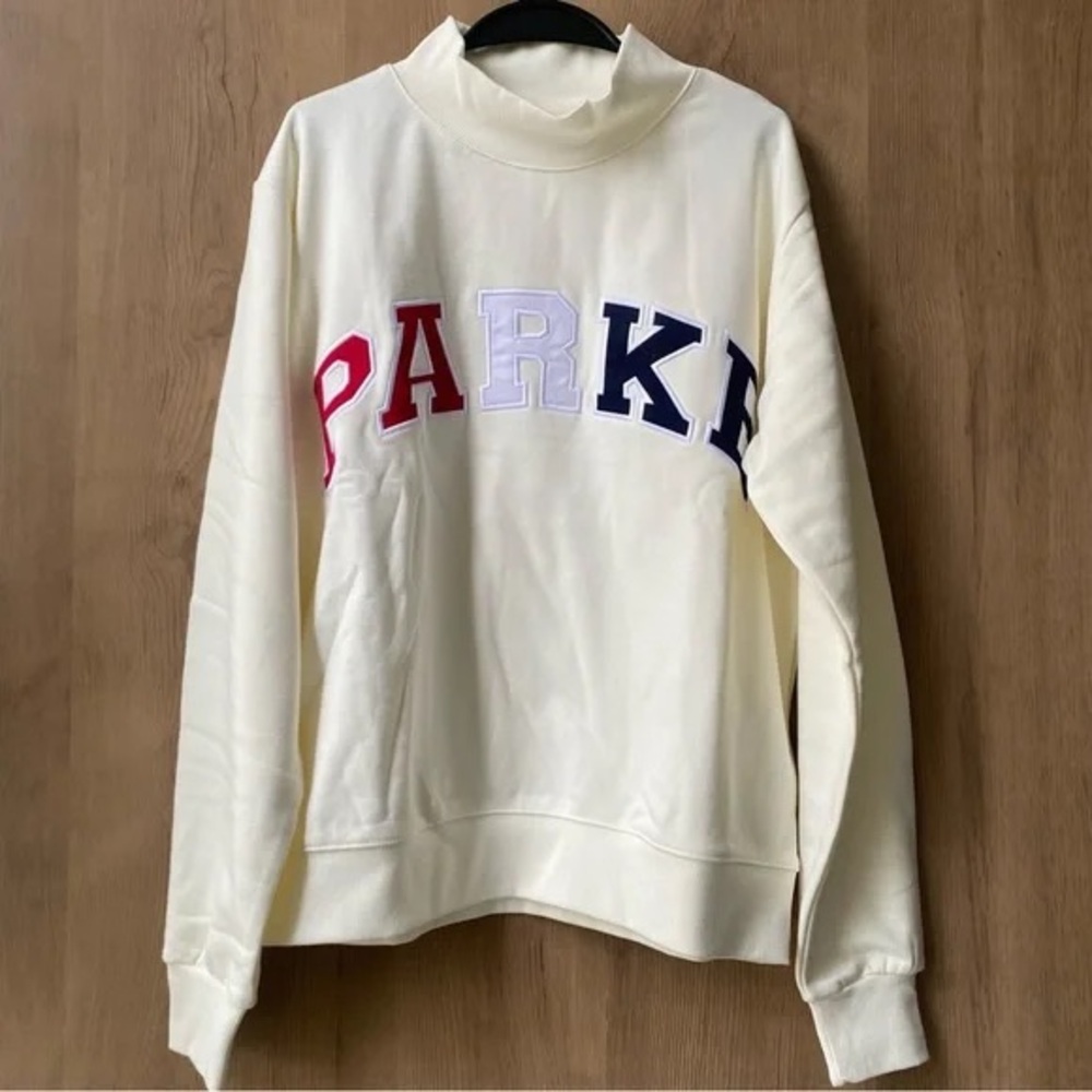 Cream Women's Sweatshirt with Colorful Lettering